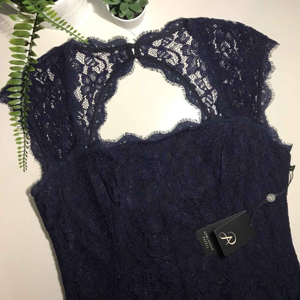 NWT Formal Blue/Black Lace Dress